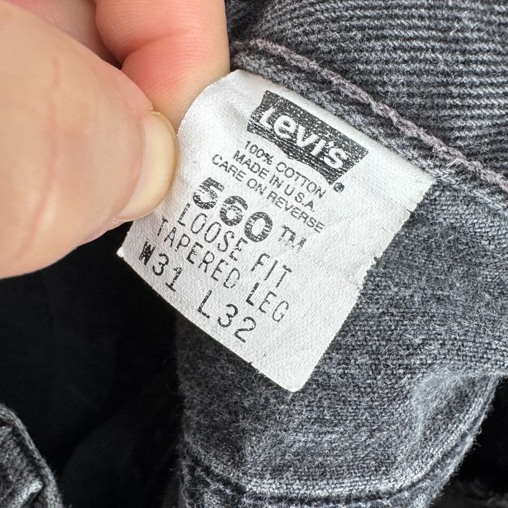 Vintage Levis Jeans Mens 31x32 (Fits 29x28) Black 560‎ Loose Tapered USA Made